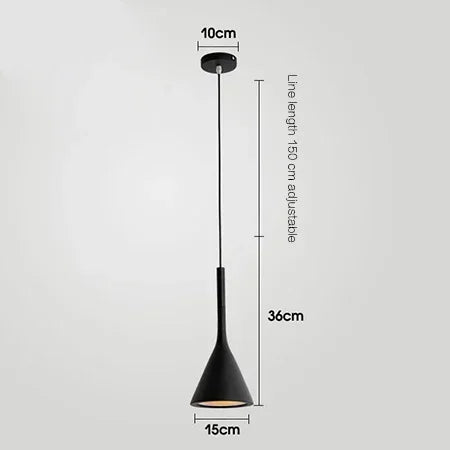 Alto pendant light, cone-shaped plated-steel ceiling pendant