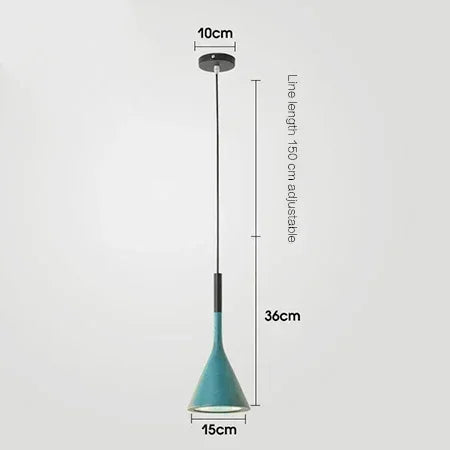Alto pendant light, cone-shaped plated-steel ceiling pendant