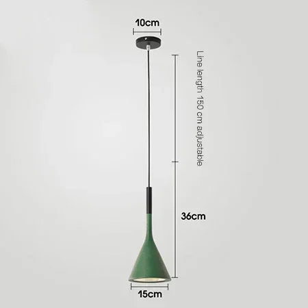 Alto pendant light, cone-shaped plated-steel ceiling pendant