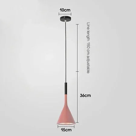 Alto pendant light, cone-shaped plated-steel ceiling pendant