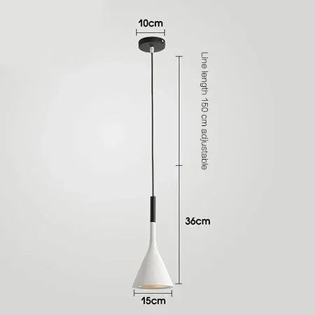 Alto pendant light, cone-shaped plated-steel ceiling pendant