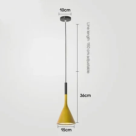 Alto pendant light, cone-shaped plated-steel ceiling pendant