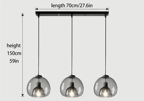 Cognac Glass Pendant Chandelier