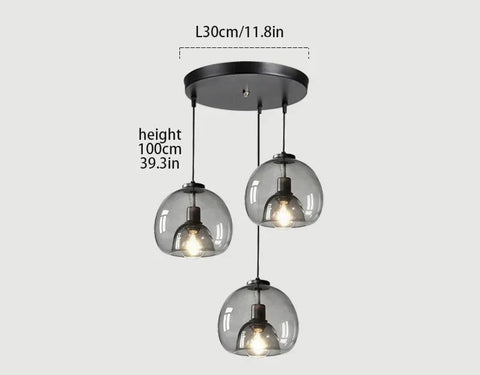 Cognac Glass Pendant Chandelier