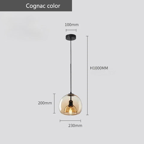 Cognac Glass Pendant Chandelier