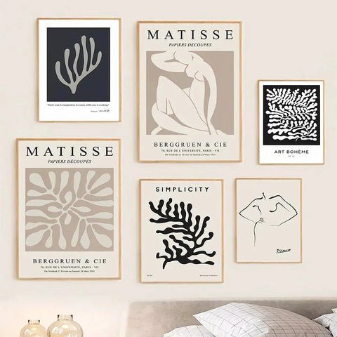 Matisse Coral Abstract Prints