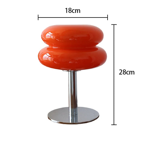 Macaron glass table lamp, pastel tiered glass bedside lamp