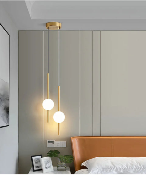 Nordic glass ball pendant light, clear glass sphere ceiling lamp
