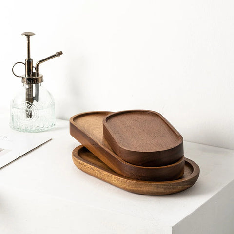 Japanese wooden serving tray, minimalist wood platter