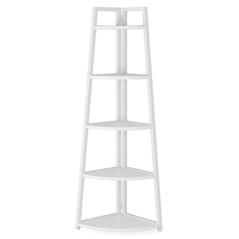 Corner bookcase, freestanding wooden corner shelf unit