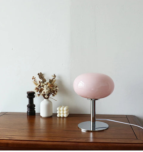 Macaron glass table lamp, pastel tiered glass bedside lamp