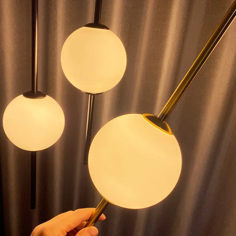 Nordic glass ball pendant light, clear glass sphere ceiling lamp