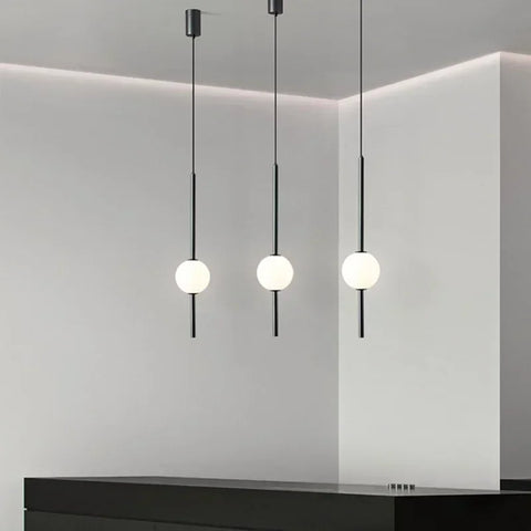 Nordic glass ball pendant light, clear glass sphere ceiling lamp