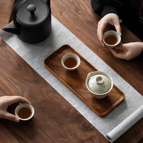 Japanese wooden serving tray, minimalist wood platter