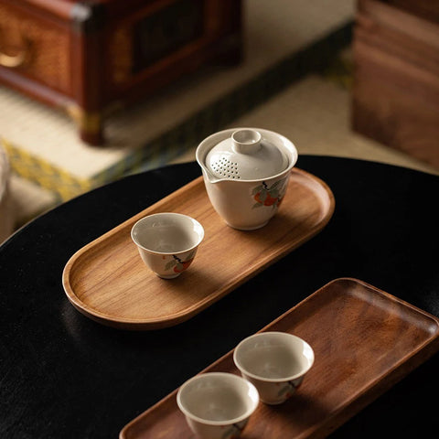 Japanese wooden serving tray, minimalist wood platter