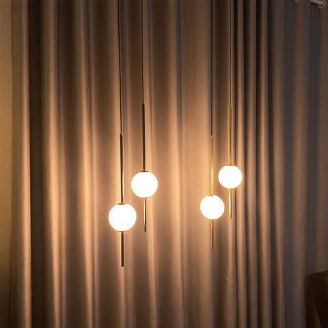 Nordic glass ball pendant light, clear glass sphere ceiling lamp