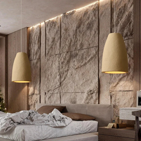 Wabi-Sabi dining chandelier, layered organic pendant light