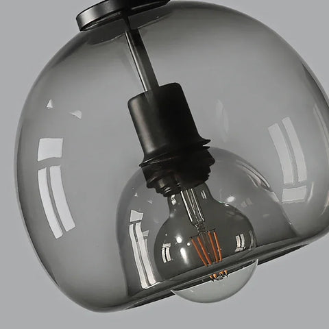 Cognac glass pendant chandelier, amber glass dining light
