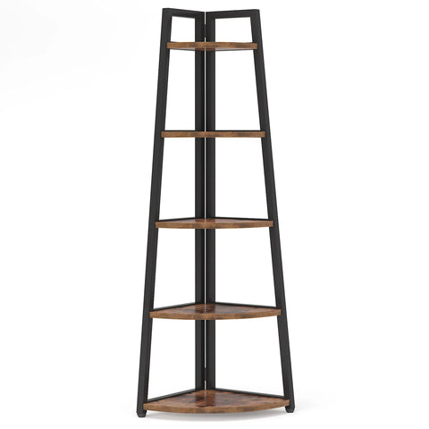 Corner bookcase, freestanding wooden corner shelf unit