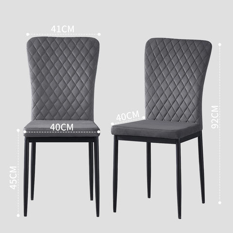Chrome leg dining chair dimensions — 41 cm wide, 40 cm deep