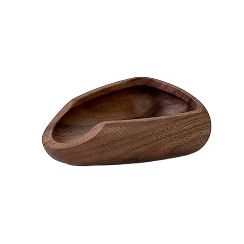 Coffee scoop tray in black walnut, shown on its own