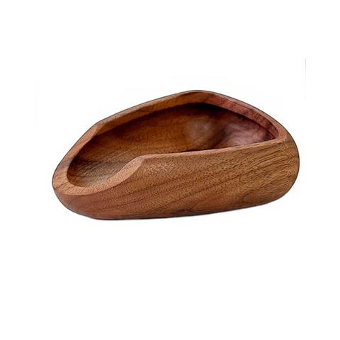 Coffee scoop tray in sapele, shown on its own