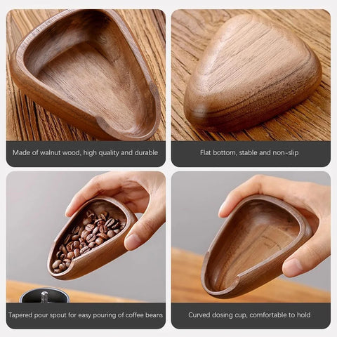 Close-ups of the coffee tray's carved bowl and wood grain
