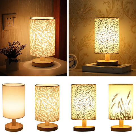 The four cylinder bedside lamp shade patterns side by side