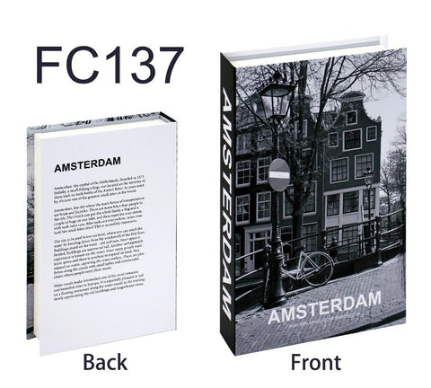 Decorative book box, Amsterdam cover, front and back