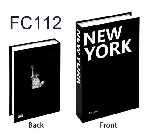 Decorative book box, New York black cover, front and back