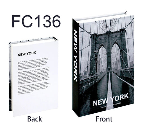 Decorative book box, New York Brooklyn Bridge cover, front and back