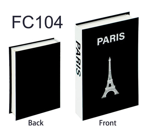 Decorative book box, Paris Eiffel Tower cover, front and back