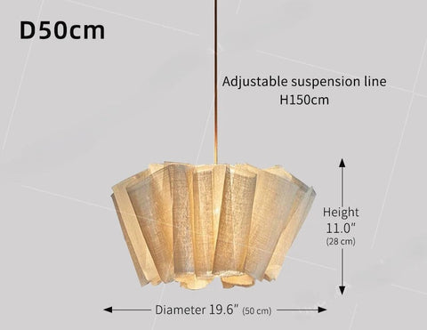 Fabric chandelier, 50cm diameter, on a 150cm adjustable suspension