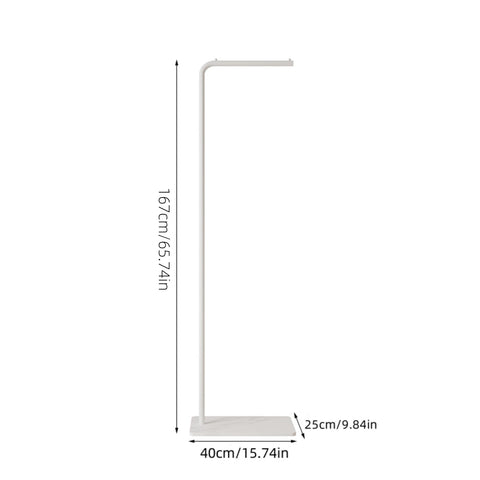 White metal valet stand — 40 cm wide, 25 cm deep, 130 cm high
