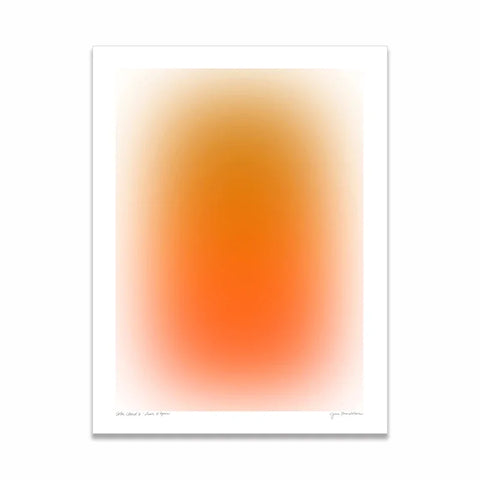 Modern gradient art print in orange and red