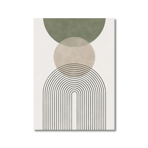 Nordic geometric leaf print, right design — circles and an arch