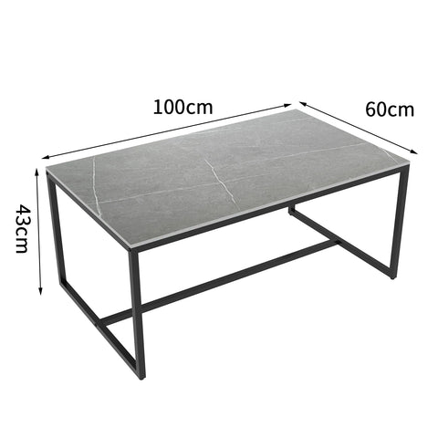 Stone and metal coffee table dimensions — 100 x 60 x 43 cm