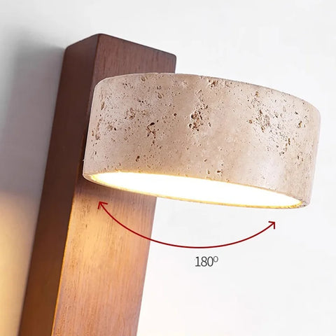 The wall lamp's shade rotating through 180 degrees