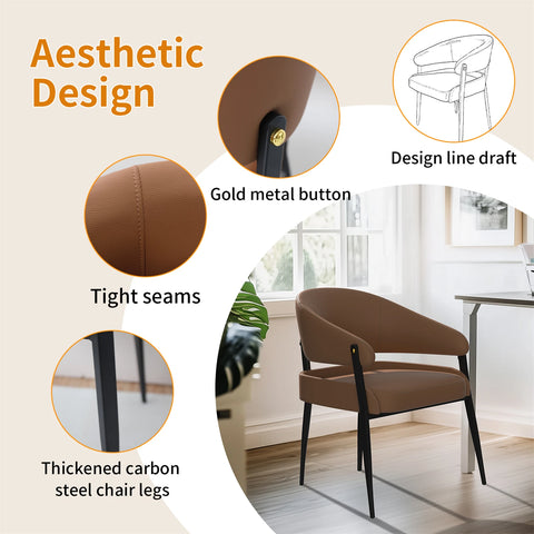Upholstered dining chair — curved backrest and padded armrest detail