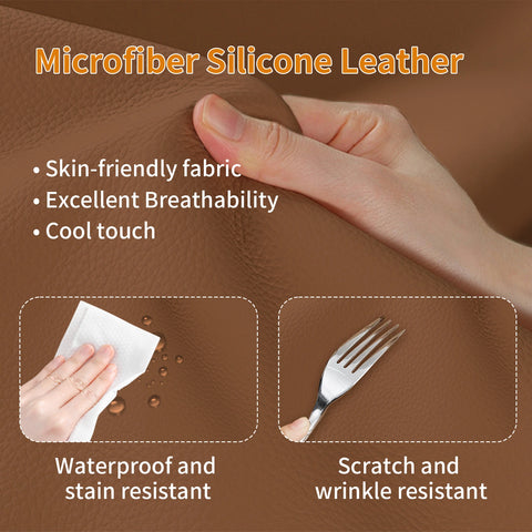 Microfibre silicone leather detail — breathable, waterproof and scratch resistant