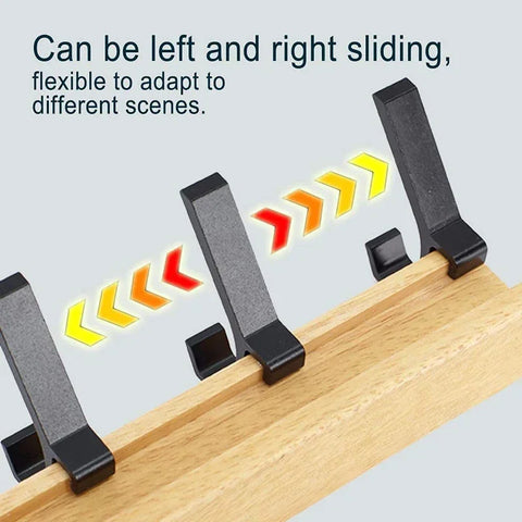 Coat rack hooks fold left and right to sit flat against the wall