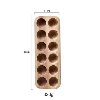 Wooden egg tray, twelve holes