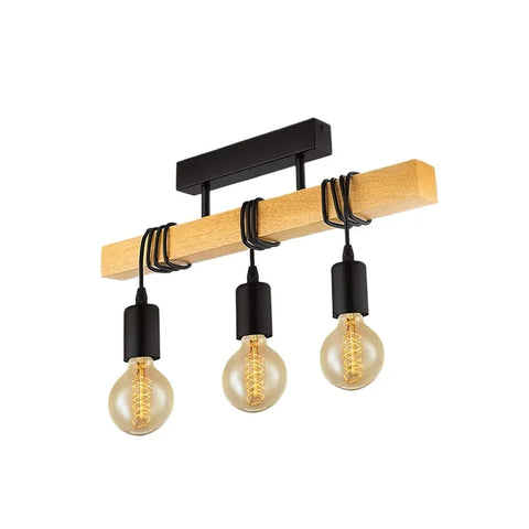 Close-up of the pendant's lamp holder and wound black flex