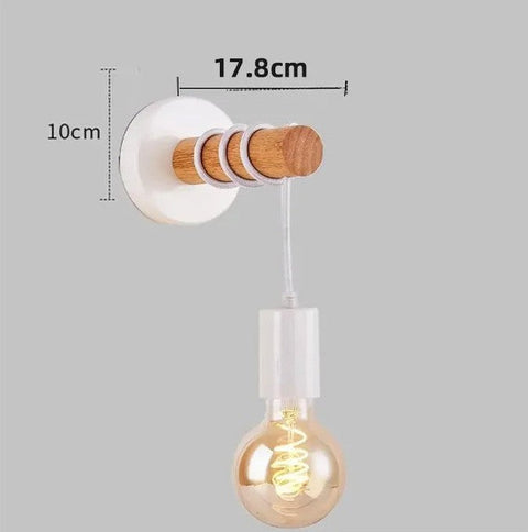 Wooden bead wall sconce, 17.8cm long and 10cm out from the wall