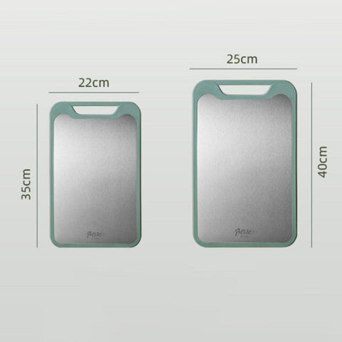 Double-sided stainless steel cutting board