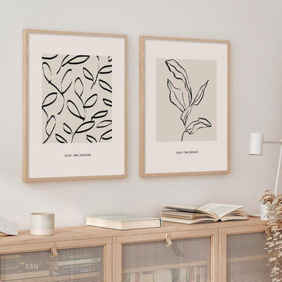 Leaves & Lines Canvas Prints