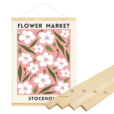 Magnetic pine print hanger for canvas prints