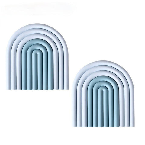 Arch-shaped coasters in blue, set of two