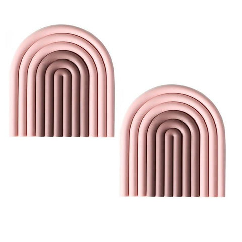 Arch-shaped coasters in dark pink, set of two
