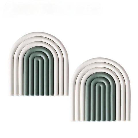 Arch-shaped coasters in green, set of two